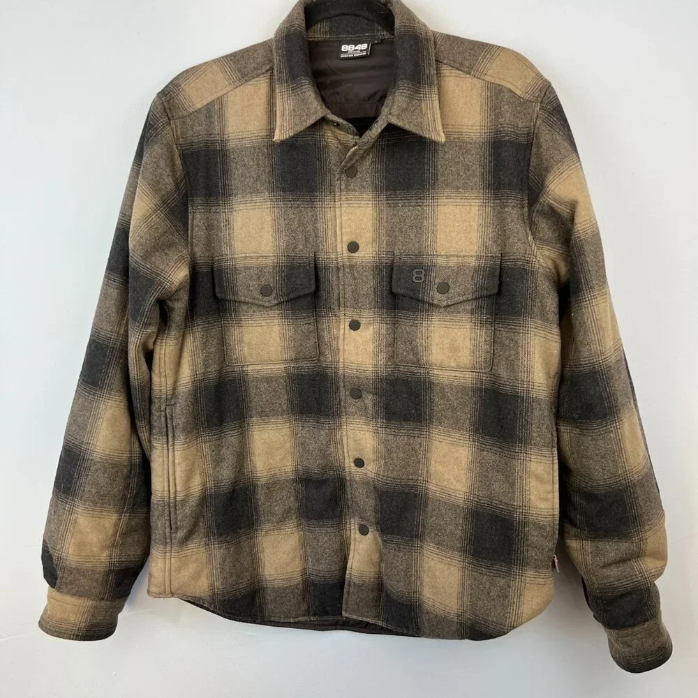 8848 Altitude Telluride Wool Over Plaid Overshirt Chore Jacket‎ Barn Coat Size S